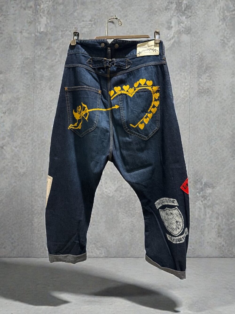 Vivienne Westwood Anglomania Graphic Patch Jeans IT 40 - RARE from Tokyo